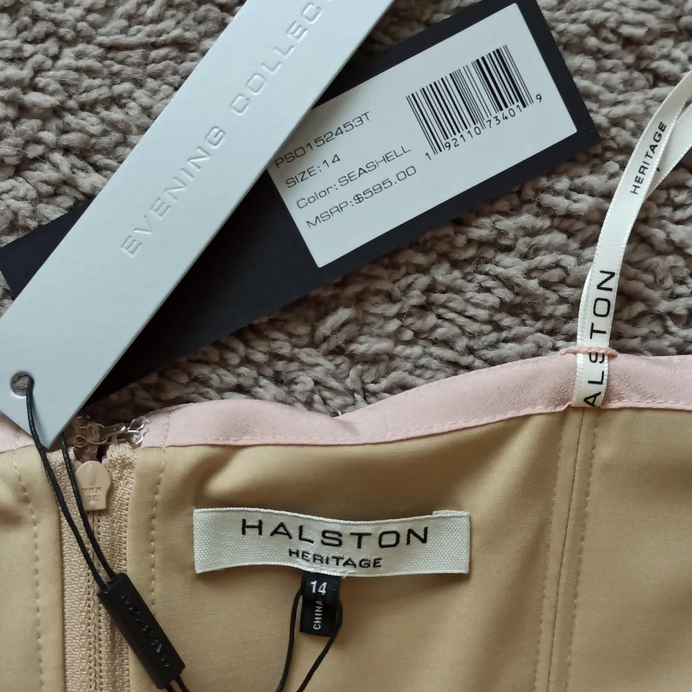 NWT Halston Heritage Strapless Ruffle Pink Mini Dress - Picture 4 of 14
